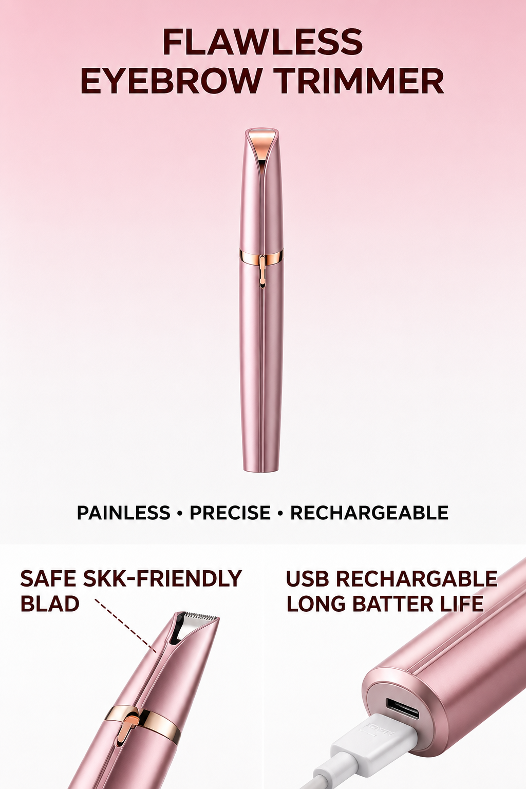 Electric Eyebrow Trimmer Rechargeable Beauty Shaper